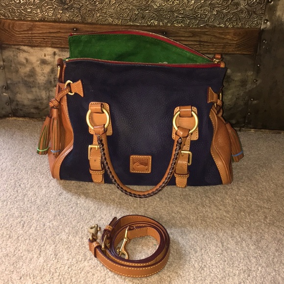 Dooney & Bourke Handbags - Dooney & Bourke Jones Nubuck Satchel in Blue with strap